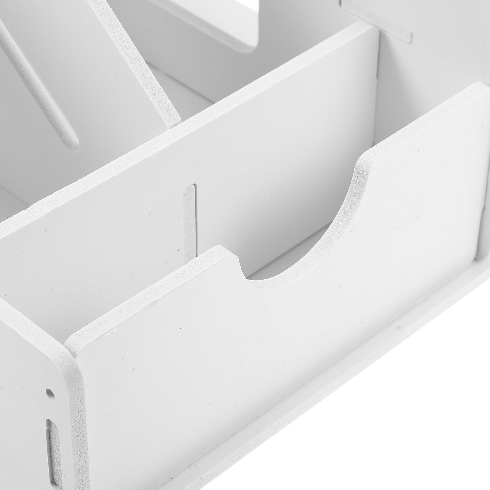 Porta Documenti da Scrivania a 4 Livelli, Bianco, Legno Plastico