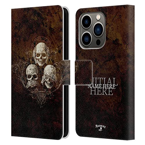 Coque portefeuille iPhone 14 Pro personnalisée cuir étui protection Skull