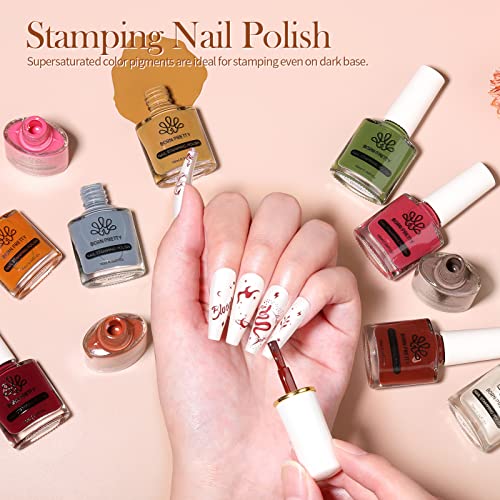 12Colors Fall Winter Stamping Polish Set