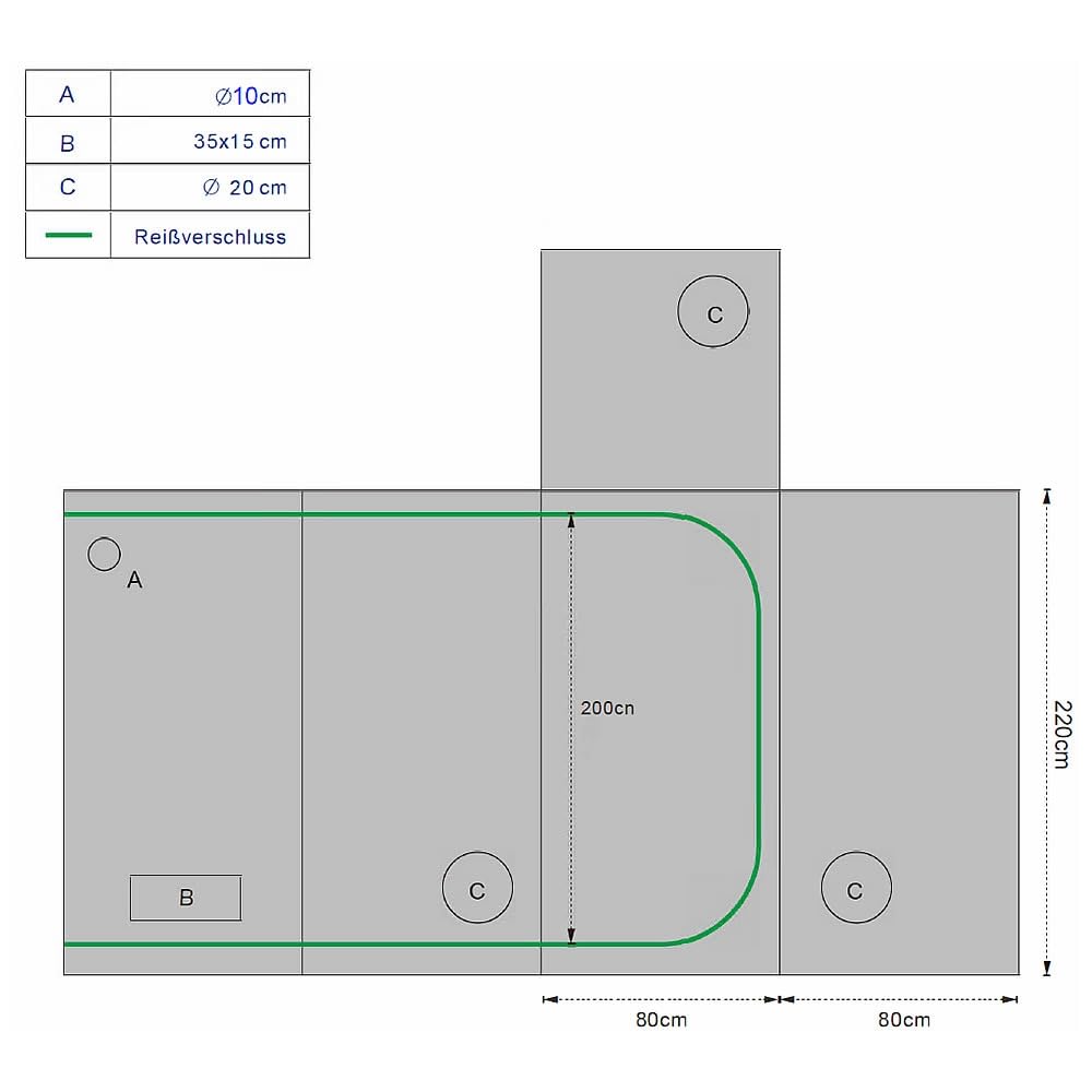 Melko - Growbox 80x80x220cm Set con medidor 3 en 1 - Tienda de campaña para cultivo impermeable y ligera con lámina interior reflectante - Tienda de cultivo para cultivo hidropónico para cultivo de