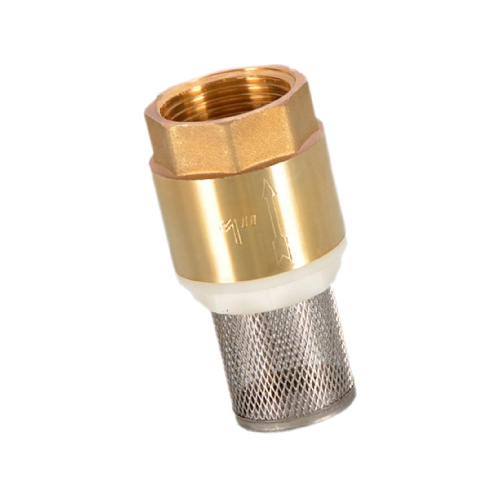 PIXZCSA Pump Primed Brass Foot Valve Strainer Filter Maintains Pump Efficiency Prevents Backflow Foot Valve is Made Brass and Steel Materials Check Maintains, Golden, DN25 with Mesh