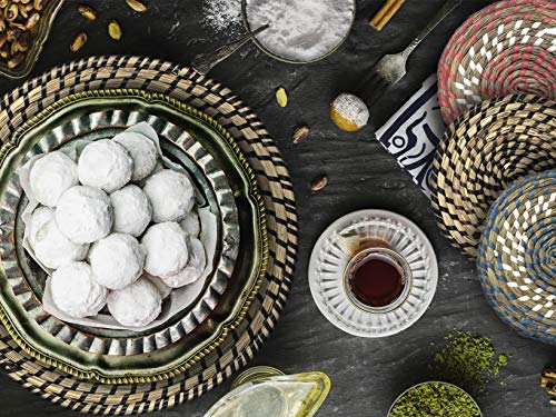 H&h Set of 6 Seagrass Placemats in Round Straw Coloured 38 cm, Multicolor, cm38 - Image 2