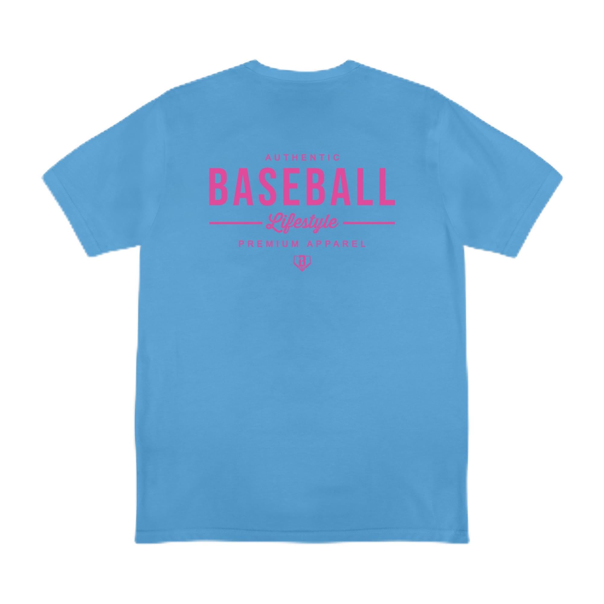 BL101 Adult Authentic Baseball Graphic Tee for Men - Cotton Candy Blue, XL