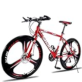 MYJOYSUE Bicicleta de montaña Bicicleta de 26 Pulgadas / 24 Pulgadas Frenos de Disco Doble Cross-Country Velocidad Variable Bicicletas para Hombres y Mujeres Bicicletas con Ruedas de 3 Cuchillas