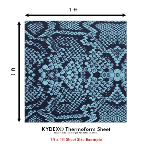 Image of KYDEX Thermoform Sheet - (P1 Texture) - (Infused Print) - (12in x 12in) - (Snake Skin - Techno Rattler) - (1 Sheet) - (for Holster Making & Hobby) - (USA Made)
