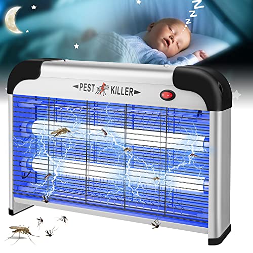 Burxoe Bug Zapper,Electric Mosquito Zapper with 20W Power, Grid Mosquito Trap Indoor Fly Trap Zapper Mosquitoes Killer Lamp Light Insect Killer Bulb for Flies Gnats Moth Home Inside Kitchen Garage