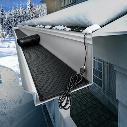 Heated Snow Melting Mats for Roofs & Gutters - Anti-Slip Electric De-Icing Mat, Ice Dam Prevention, Winter Walkway Safety, 50℃/122℉ Snow Removal Solution