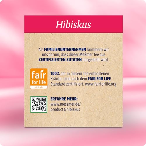 Meßmer Hibiskus | 23 Teebeutel | Vegan | Glutenfrei | Laktosefrei
