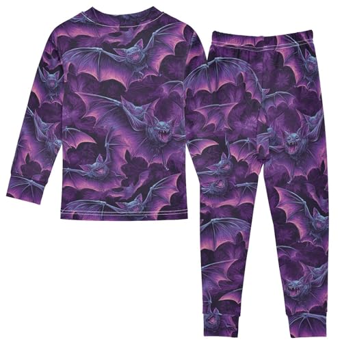Pajama Sets Long Sleeve Vivid Bats in Flight Soft Comfy Sleepwear 2 Piece PJS 3-8T3