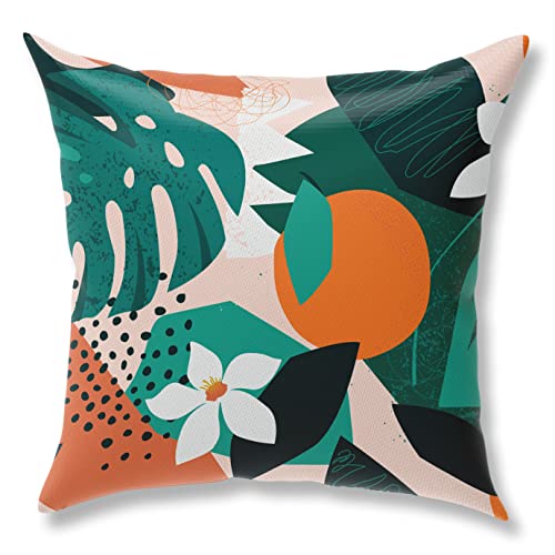 Zcyxuuw Palm Leaves Throw Pillow Covers, Pillow Covers 18X18, Set Of 4 Boho Tropical Monstera Leaves Pillowcase, Decorative Pillow Covers Cushion Covers For Couch, Bed, Sofa, Car Seat, Bedroom, Home #TOP4