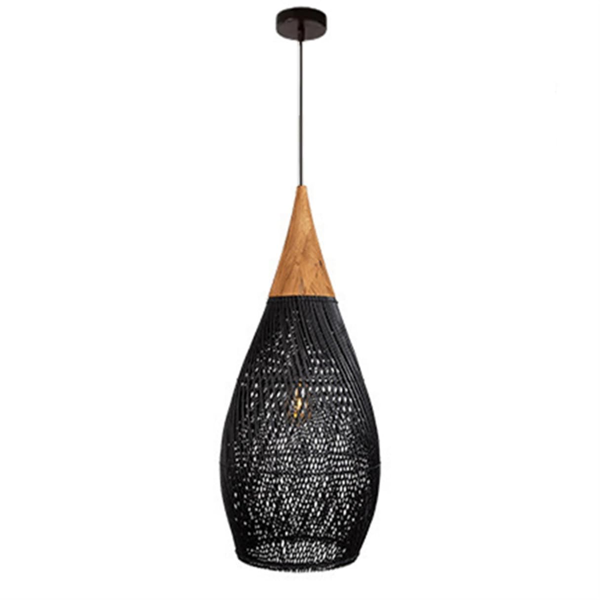 CSSYKV Farmhouse Rattan Chandelier for Dining Room Coastal Wicker Fixtures 21.6" Large Boho Hand Woven Pendant Light Fixture for Kitchen Island Bedroom Living Room Nursery 1-Pack