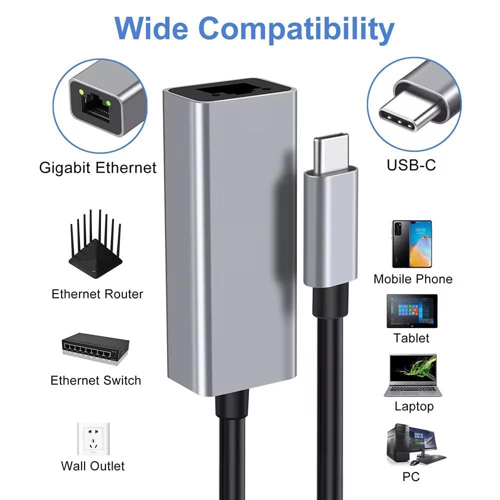 USB-C to Ethernet Adapter - Gigabit Speed -4