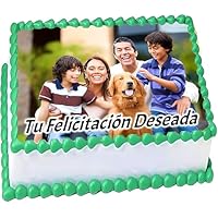 FOTO COMESTIBLE MDA para tartas Personalizada con nombre y edad. Foto para tartas de cumpleaños o cualquier ocasión. OBLEA o papel de AZÚCAR. Varios tamaños: Rectangular