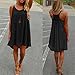 Franterd Dress Womens Spaghetti Strap Back Howllow Out Chiffon Beach Short Dress
