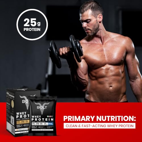 Image of Bolt Whey Protein Protein Powder | 5 Sachet Travel Pack (5x33g) | Piedmont Chocolate | 25g Protein per Serving | 6g BCAA | Muscle Support & Recovery | No Added Sugar | Gluten-Free | Easy to digest