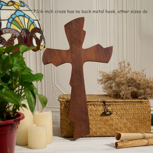 Cruz de madera rústica BGCarvedGrace para regalo cristiano 7