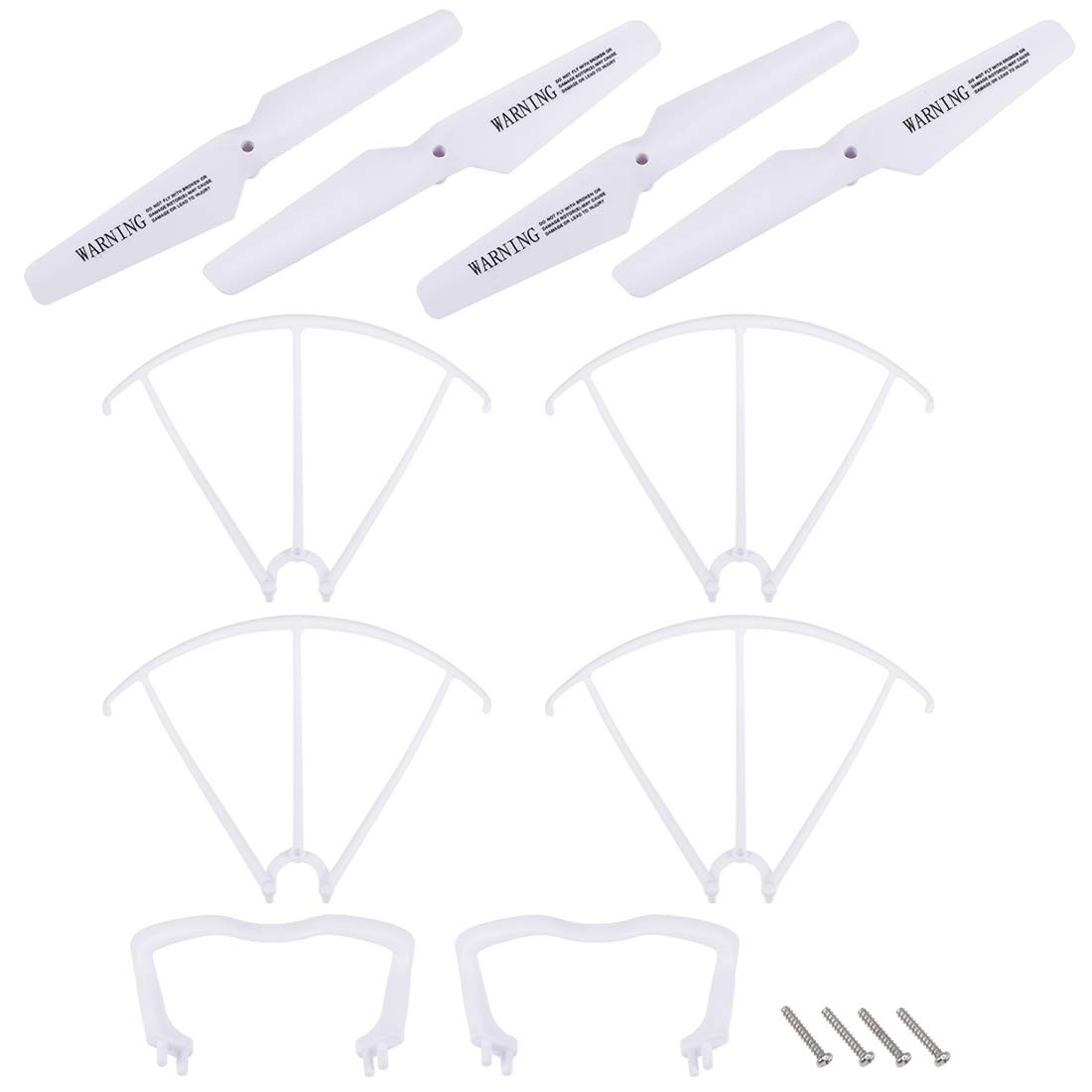 Uxcell Ersatz-Propeller Für SYMA X5C Drohne – 2 Paar + Landekufen & Schutzhüllen