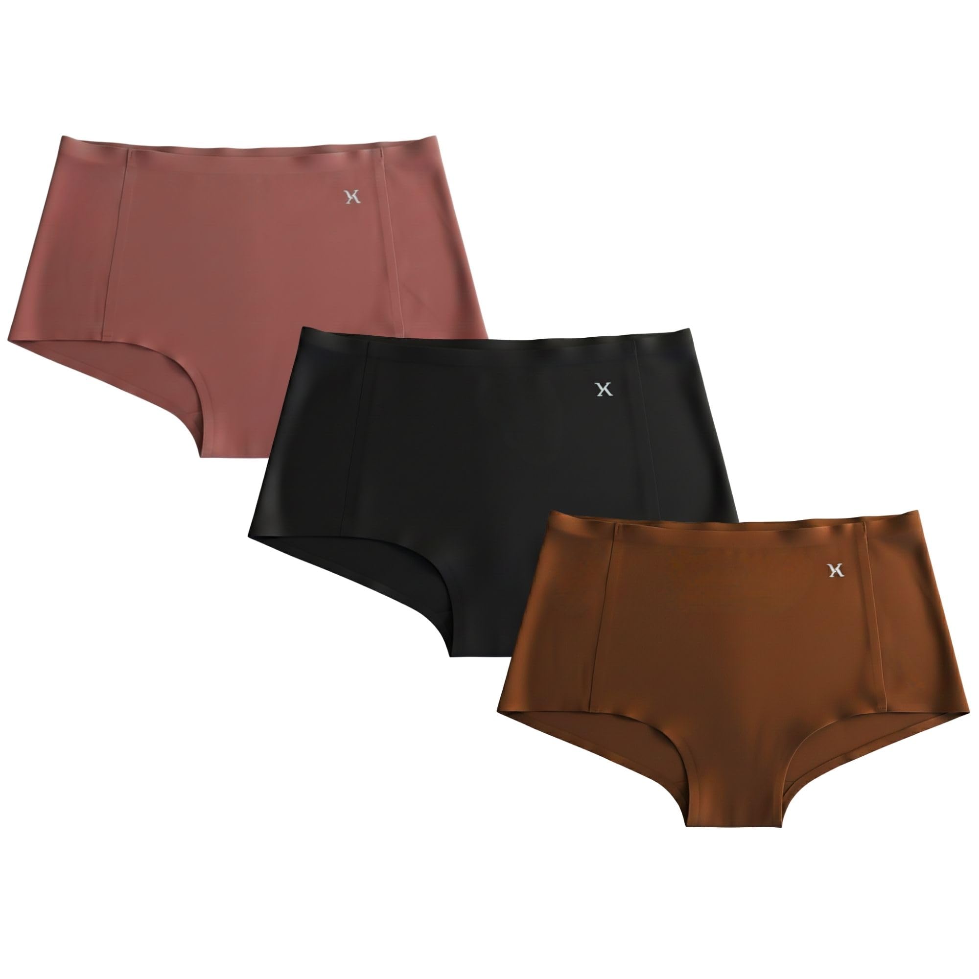 Pack of 3 Premium Seamless Boyshorts Combo | High-Rise, Full Coverage Invisible Panties for Women with 100% Cotton Gusset | Ultrasoft Fabric for Everyday Comfort Panty