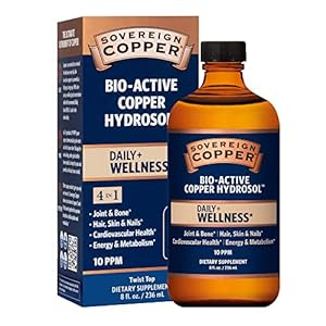 Sovereign Copper Bio-Active Copper Hydrosol, Daily+ 4-in-1 Wellness Supplement for Joint and Bone*, Hair, Skin and Nails…