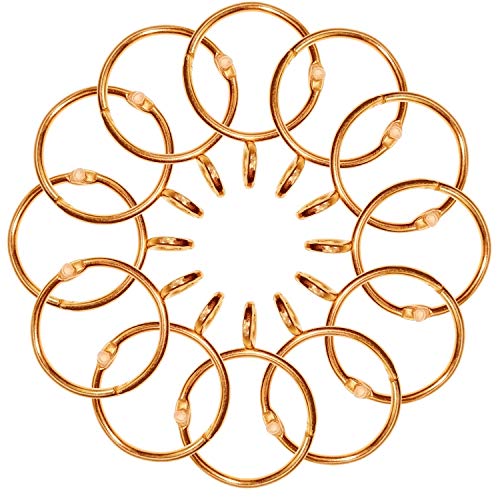 CUKCIC Anillos de cortina de metal para cortinas de cortinas, anillo abierto con ojal (38 mm de diámetro interno, oro rosa, 12 unidades)