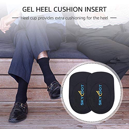 Skyfoot’s Heel Cups, Gel Heel Cushions for Plantar Fasciitis, Heel Pain