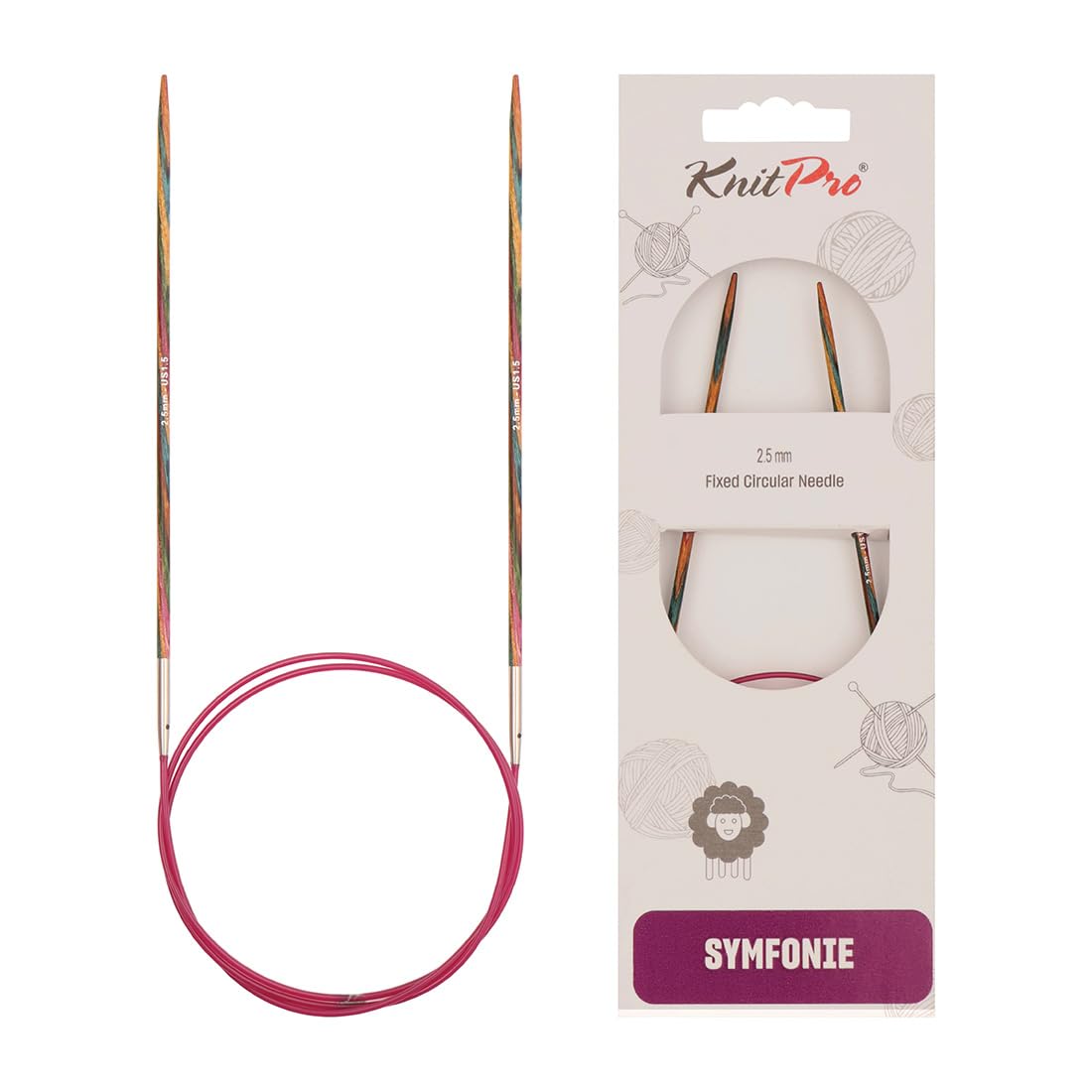 KnitPro Symfonie Fixed Circular Needles 24" (60cm) | 2.50mm