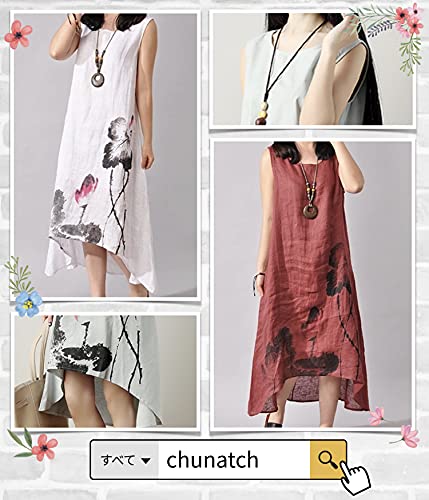 [chunatch] ノースリーブワンピース 花柄 ふんわり 夏 シフ