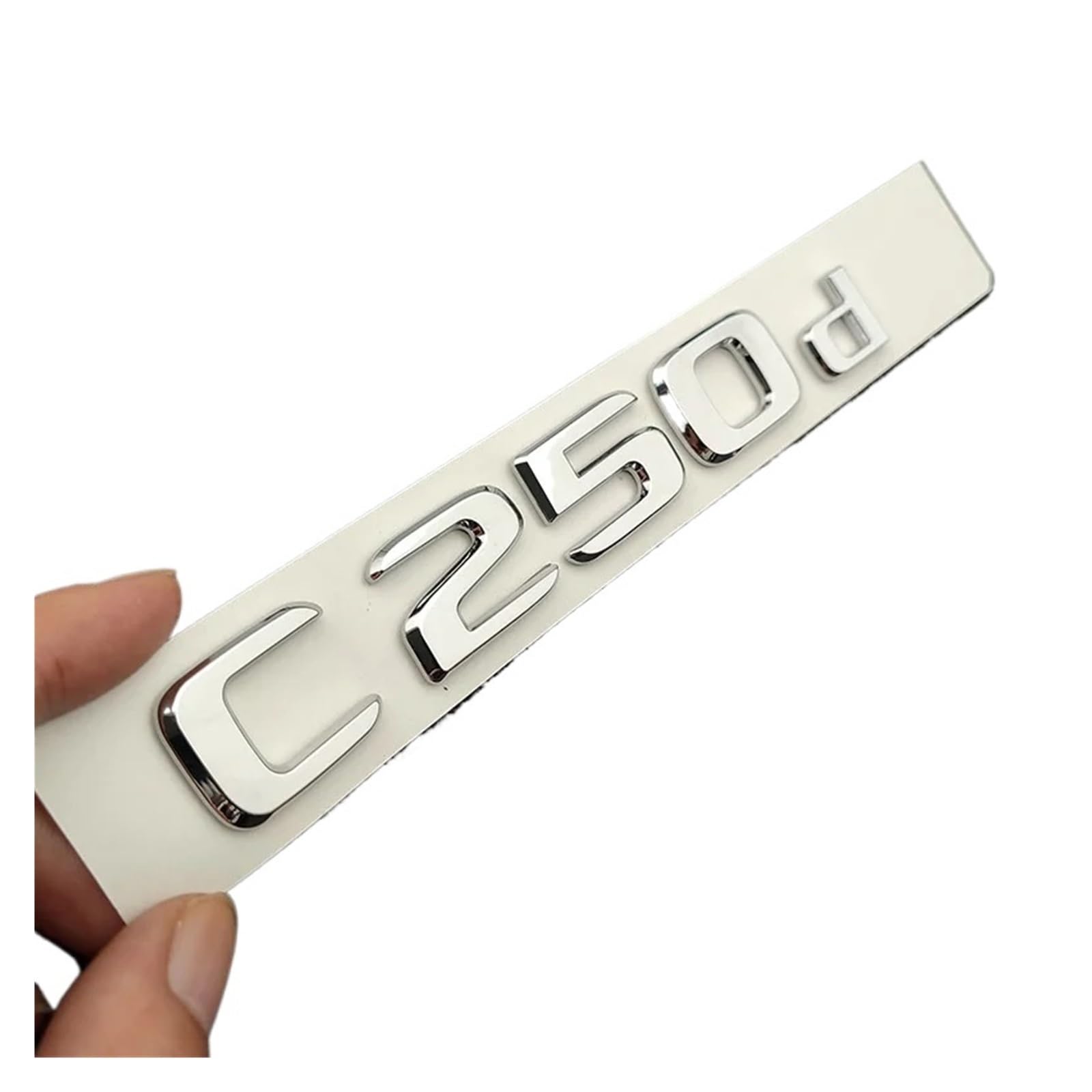 NBCNZCTSAS 3D ABS C250d Car Rear Trunk Emblem Badge Glossy Black Chrome Letters For Car Logo Fit For Mercedes C250d W205 W204 Sticker Accessories(C250d Chrome)