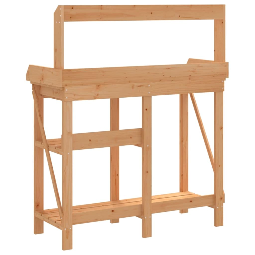 Rantry Mesa de jardín para plantas, mesa de jardín, mesa de jardinería, mesa para plantas de madera, mesa para plantas con estantes y cajones, mesa de trabajo de jardín, encimera galvanizada, color