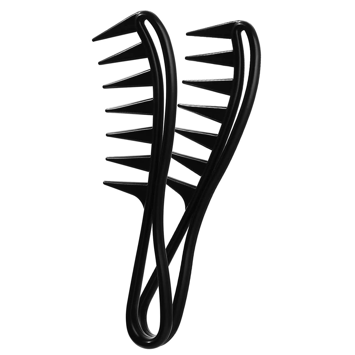 Mincer Hair Styling Tool No Hair Tangle Shark Teeth Comb Salon Large Teeth Detangling Combs for Unisex (Black) (Black 2)