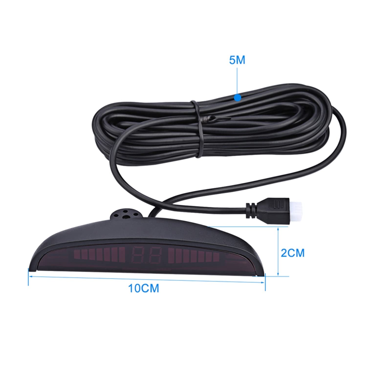 Zestaw Czujników Parkowania Samochodu LED Z 8 Czujnikami Podświetlany Wyświetlacz System Detektora Radaru Cofania 12V(Black)