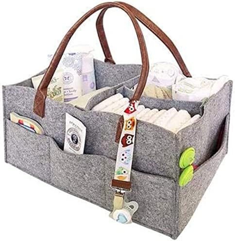 CatcherMy Foldable Felt Storage Bag Portable Lightly Multifunction Changeable Compartments for Mom Newborn Kids NappiesGrey, 07