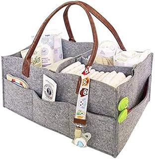 CatcherMy Foldable Felt Storage Bag Portable Lightly Multifunction Changeable Compartments for Mom Newborn Kids NappiesGrey, 07