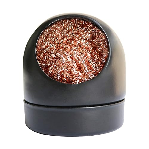 Image of Tch-1Pc Tip Cleaner for Soldering Irons - Copper Sponge, Effective Tip Maintenance, Extends Life of Soldering Tips, Compatible with All Soldering Iron Models, Easy to Use, Black