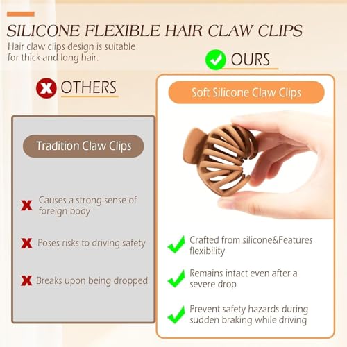 Image of 4 PCS Cloud Claw Clips for Women | Hair Clutcher for Women Stylish | Aesthetic Claw Clips | Strong Hold Hair Claw Clips for Thick, Thin & Curly Hair | Non-Slip Hair Clutches | Trendy Hair Accessories & Clutchers for Hair
