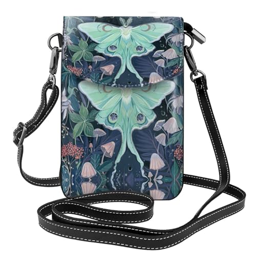Petit sac à bandoulière pour femme compact avec porte-cartes papillon de nuit