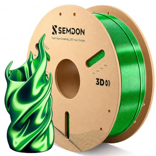 Image of 2026 New PLA Filament, SEMDON Multicolor Coextrusion 3D Printer Filament, Dimensional Accuracy + /- 0.02mm (Green)