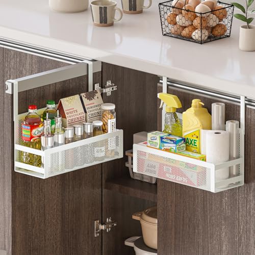 SHINEWON Hanging Kitchen Baskets Fine Mesh Wire Storage Basket Over