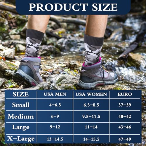 Image of Jeyiour 2 Pairs Waterproof Socks Unisex Waterproof Breathable Outdoor Skiing Hiking Wading Fishing Socks for Men Women