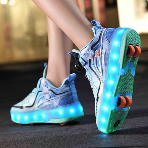16 Modes Roller Skate Shoes with 4 Wheels and Braking Device, Sneakers for Kids Boys Girls Birthday Thanksgiving Christmas Day4