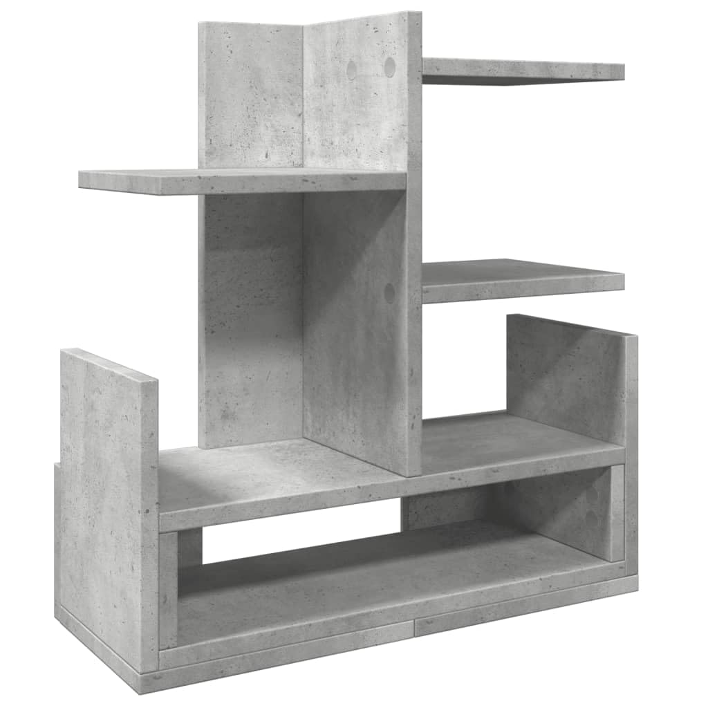 Organizer Scrivania Grigio Cemento 49x20x52,5 cm Multistrato,Organizer da scrivania in Legno Fai da Te da Te per cancelleria, Grande capacità,per casa, Ufficio e Scuola
