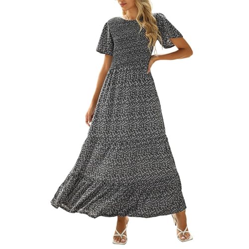 Robe longue plissée imprimée d'été fluide : silhouette sublimée en XXL