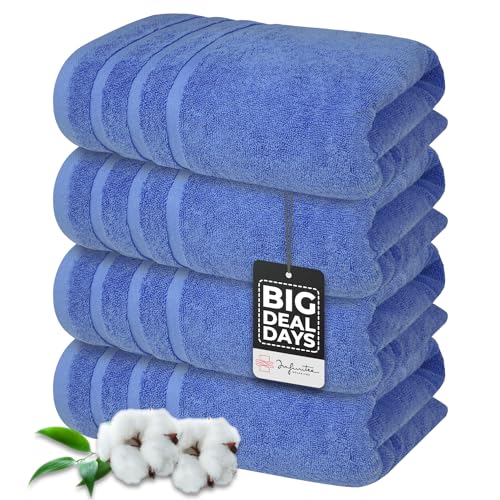 Infinitee Xclusvies Premium Bath Towels Pack of 4 700GSM 27x54 Inches (Eloquent Blue, Bath Towels, Pack of 4 700 GSM)
