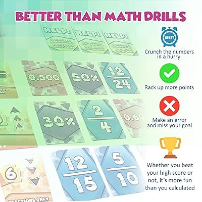 Math Rush 3: Fractions, Decimals & Percentages - A Cooperative Time-Based Math Flash Card Game for Kids, Students, and Families | Fun & Engaging STEM Game for Math Class or Family Game Night