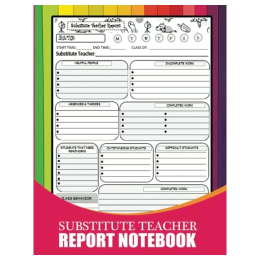 Comprehensive Substitute Teacher Report Notebook