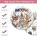 40PCS Cat Birthday Party Supplies Kitten Birthday Party Decorations Cat Plates and Napkins Party Supplies Disposable Plates for Cats Themed Parties Supplies, Serves 20