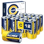 Allmax C (LR14) Maximum Power Alkaline Batteries (12 Count) – Ultra Long-Lasting, Leakproof Design, 7-Year Shelf Life, Maximum Performance (1.5V)