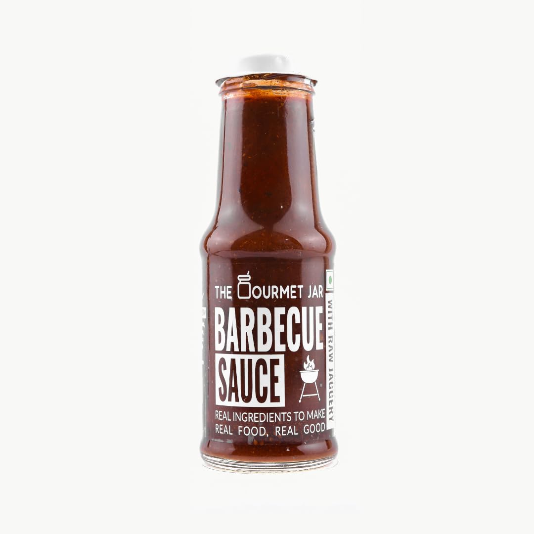 The Gourmet Jar Barbecue Sauce 225g| 100% Natural, No Preservatives, No Artificial Colors, No Artificial Flavouring agent | No Refined Sugar| Gluten-free| Bbq sauce| Umami, Smoky & Spicy| Perfect for your meats and grilled veggies| Pack of 1