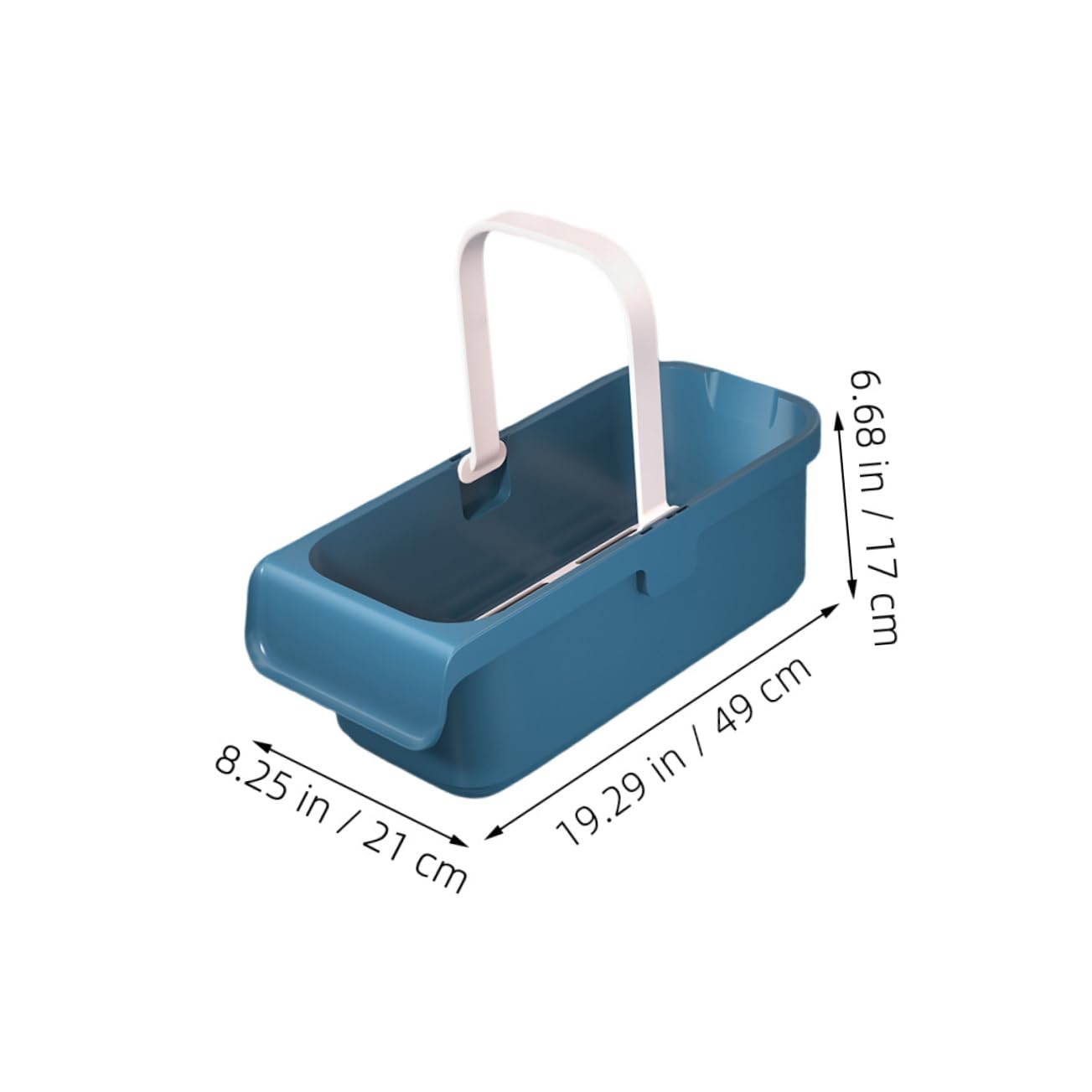 Cubo Rectangular para Mopa Plana, Plástico, Azul, Gran Capacidad