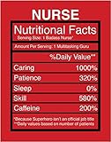 Nurse Nutritional Facts Funny Art Print Quote - 11x14 Unframed Photo Print - Great Gift for the House, Doctor's Office, Hospital, Game Room - Decor Poster - Wall Art Gift Under $20